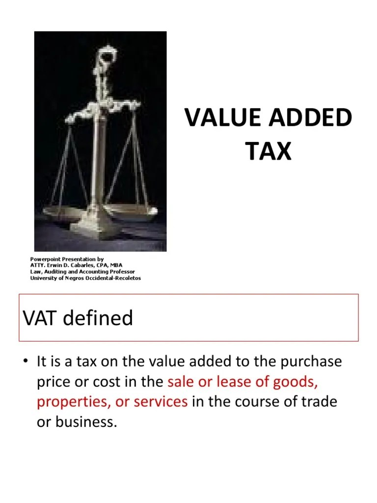 Taxation 08 Value Added Tax PDF Value Added Tax Receipt