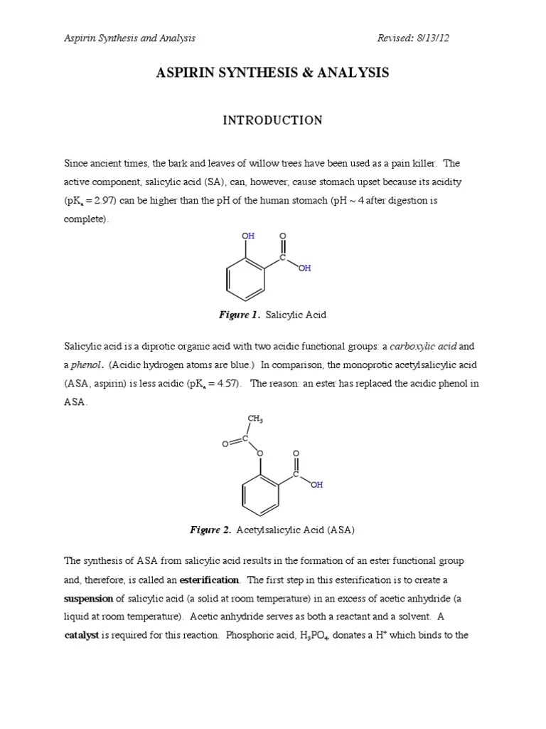 d 03 Man Aspirin Syn Analysis Thin Layer Chromatography Acid