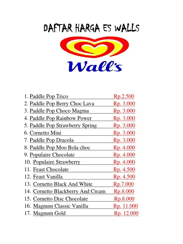 Daftar Harga Es Walls | PDF