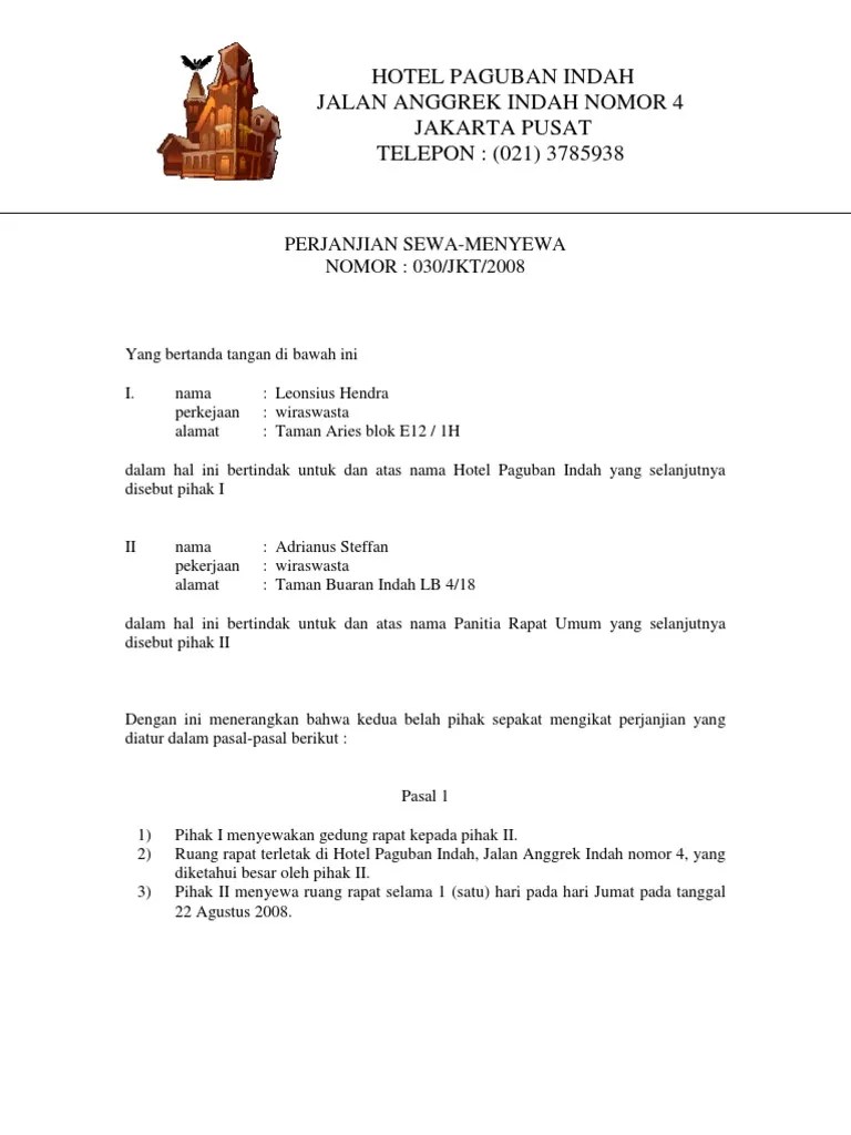 Contoh Surat Tagihan Sewa - Contoh Surat