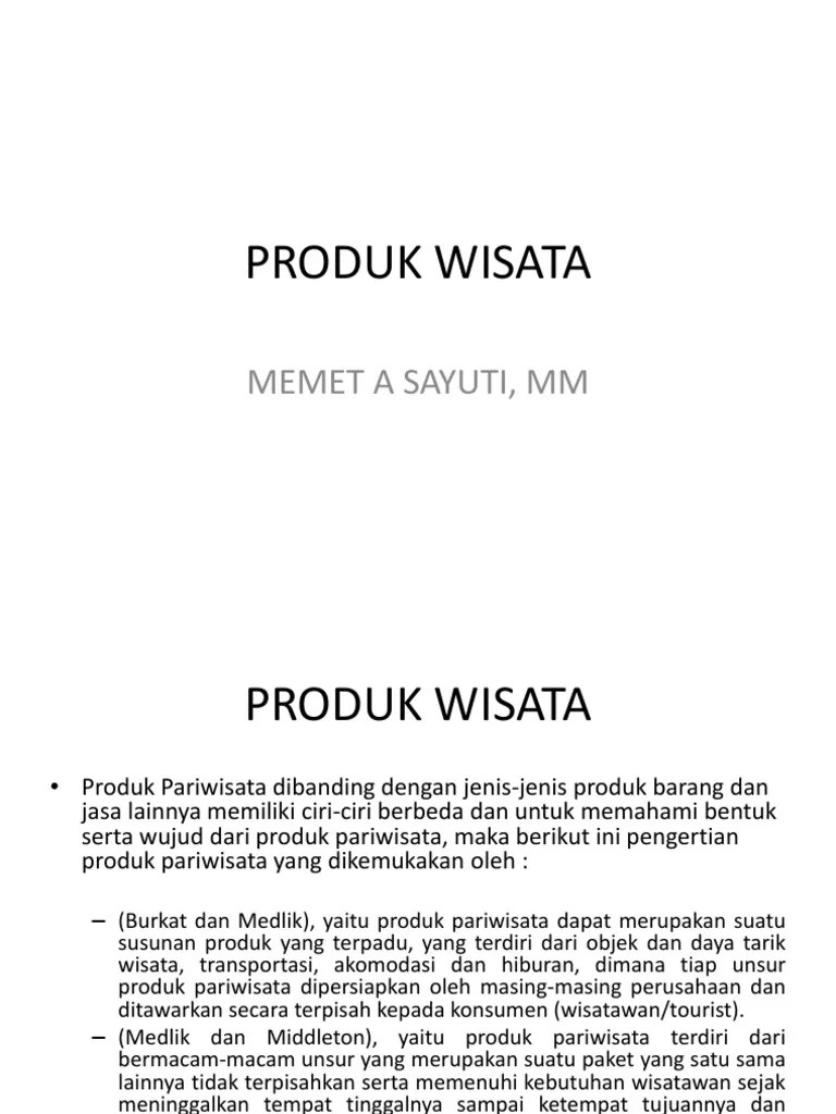Berbagai Materi Tentang PRODUK WISATA | PDF