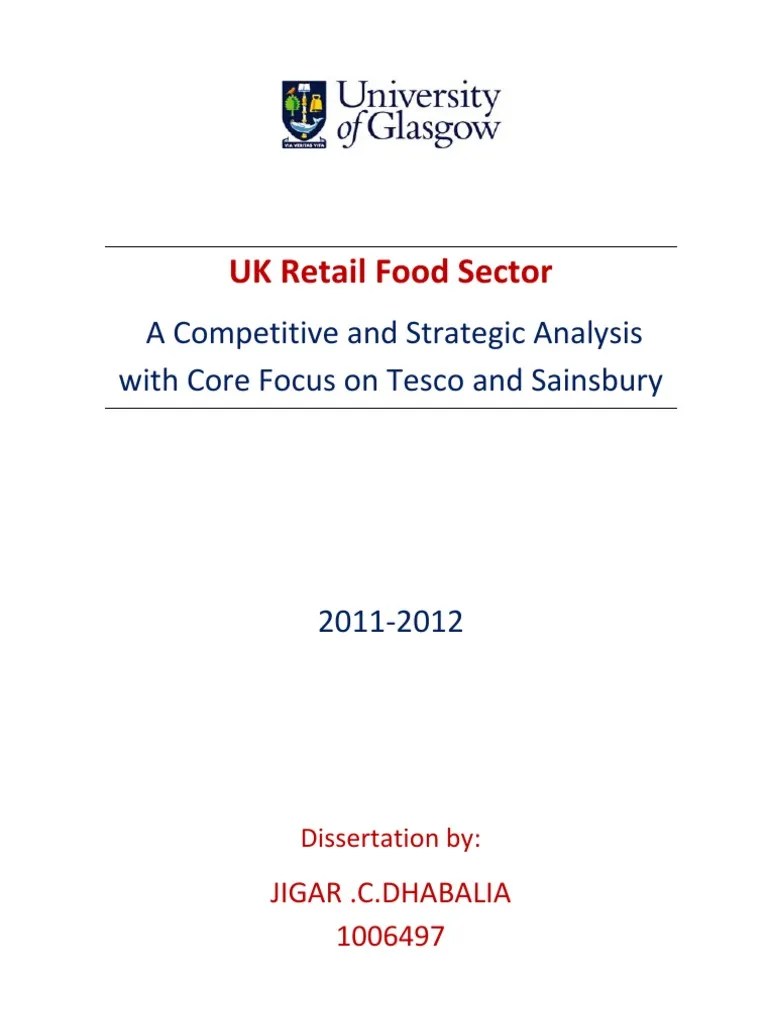 A Competitive and Strategic Analysis With Core Focus On Tesco and