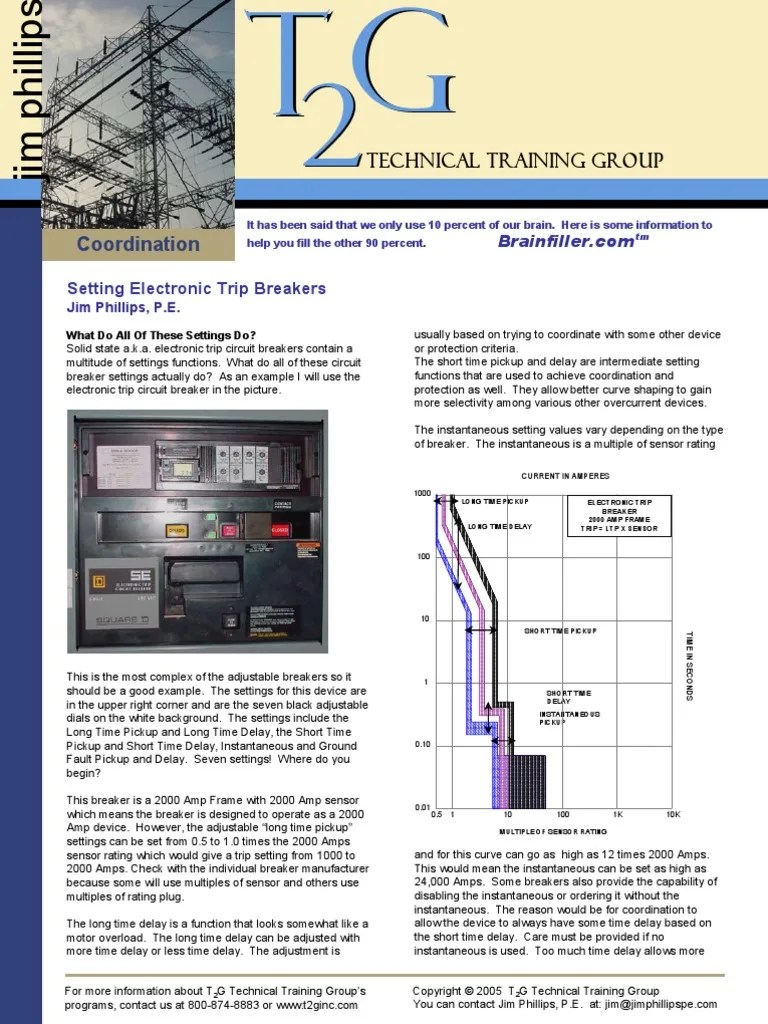 Setting Electronic Trip Breakers Amplifier