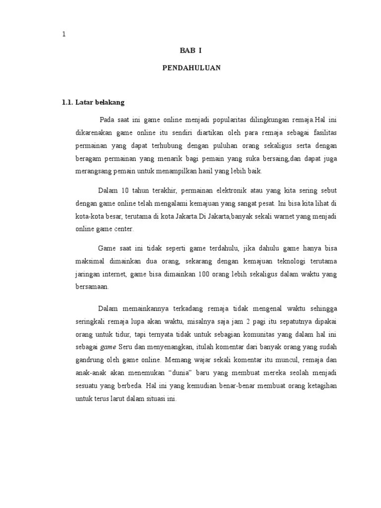 Karya Tulis Tentang Game Online Remaja