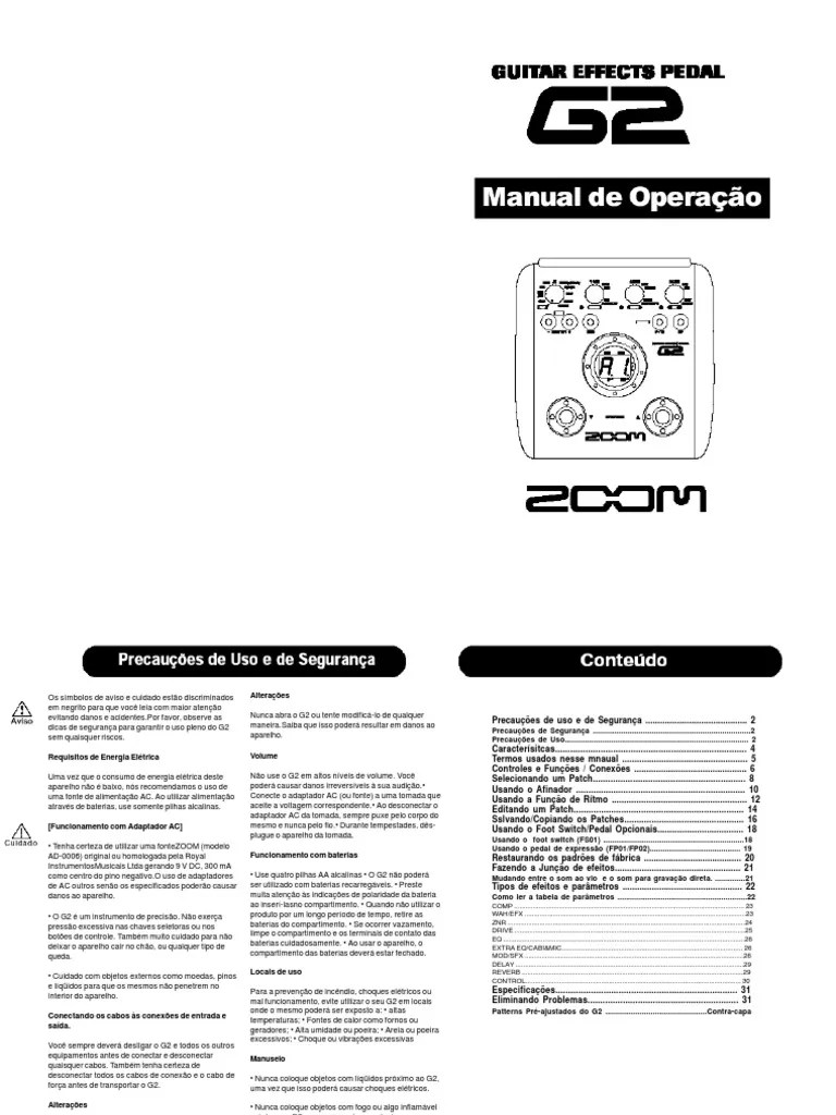 Manual Zoom G2 PDF Inicialização (informática) Algoritmos