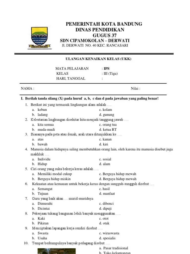 SOAL UKK Ips Kelas 3
