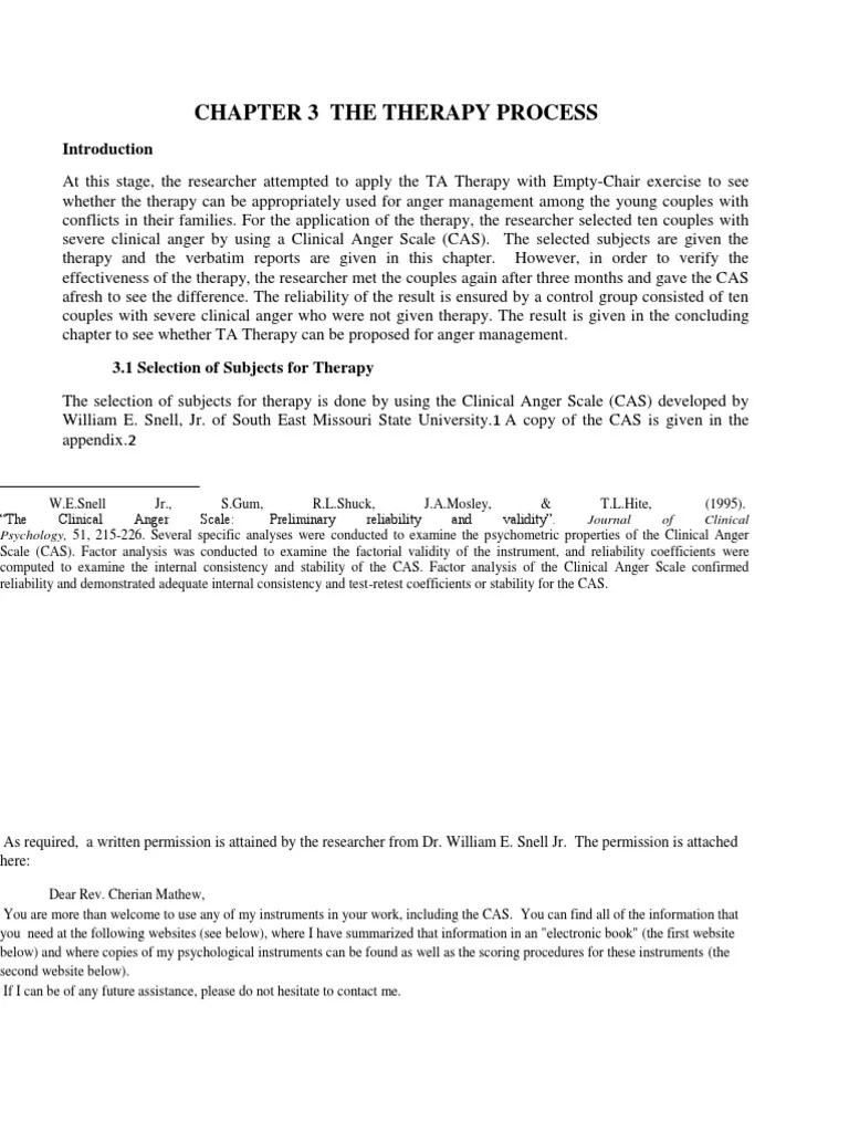 Chapter 3 The Therapy Process PDF Anger Factor Analysis