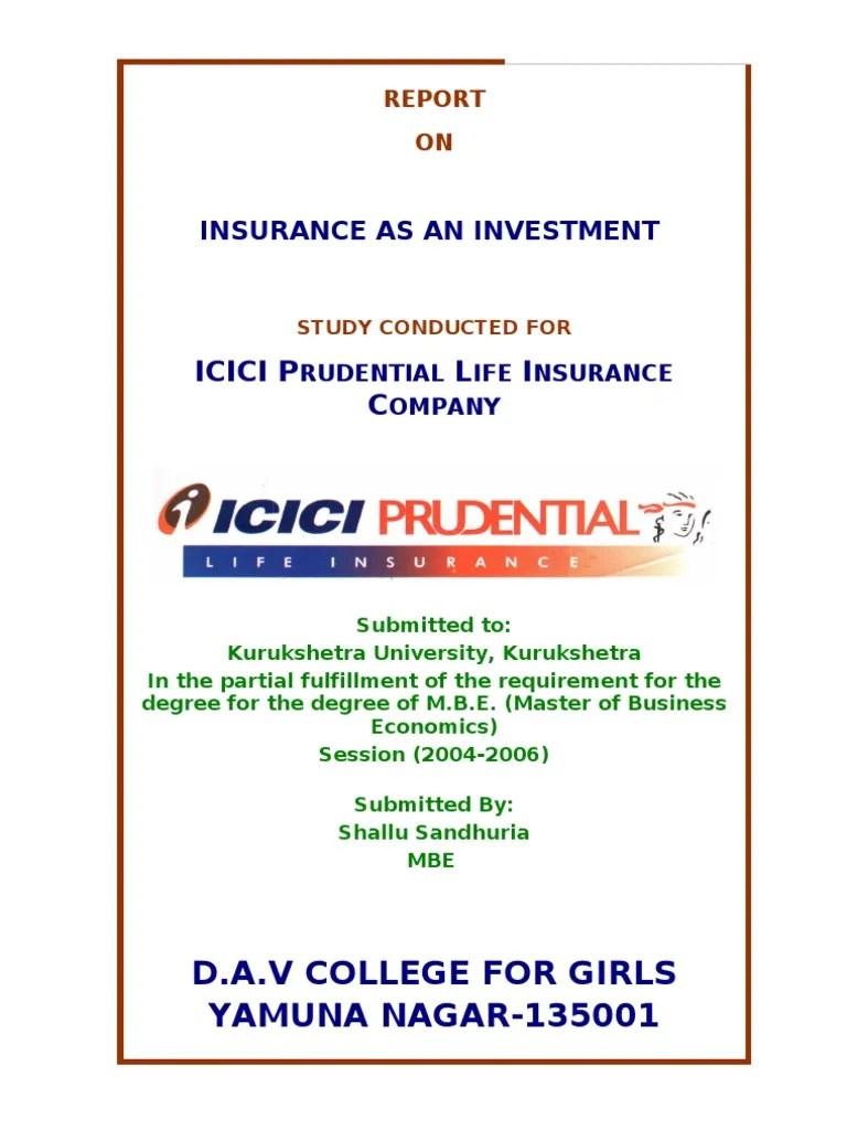 Icici Prudential Life Insurance Company Life Insurance Insurance