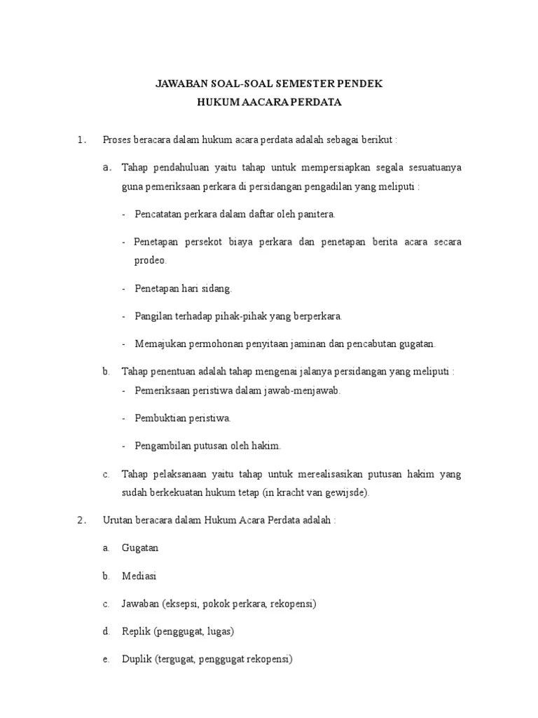 Materi Kuliah Hukum Acara Perdata Pdf