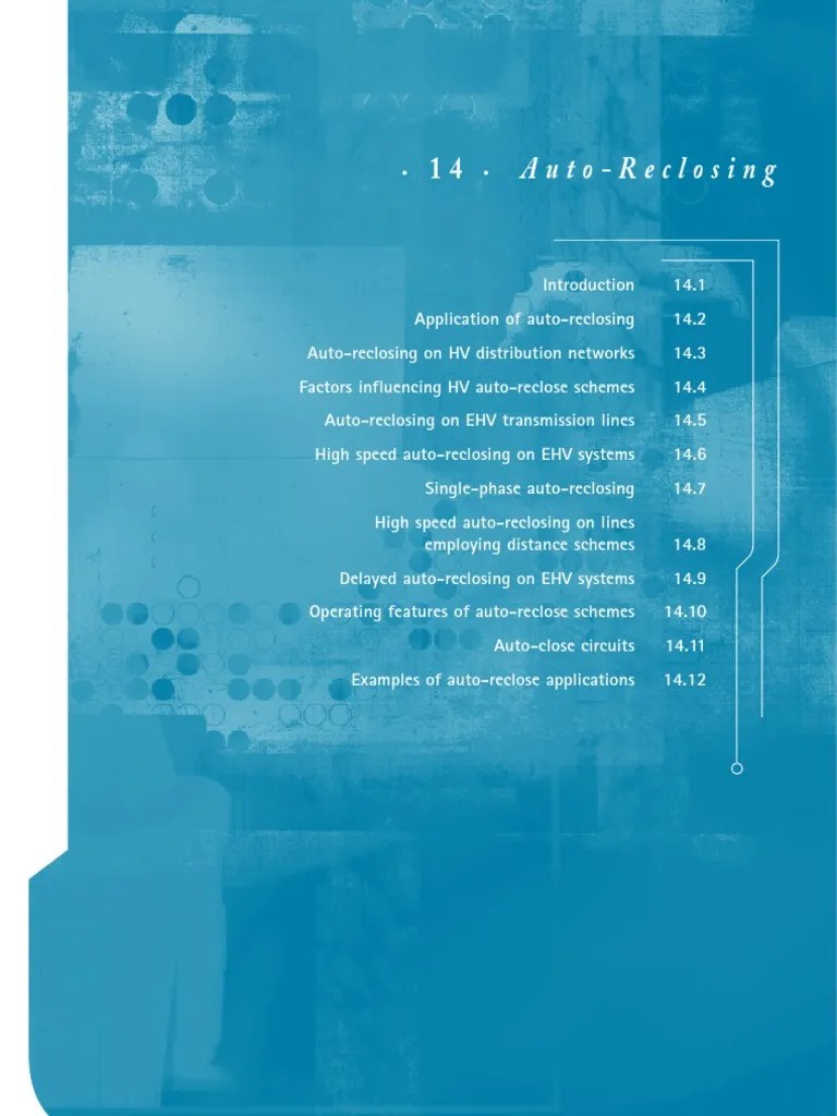 Auto Recloser PDF Relay High Voltage
