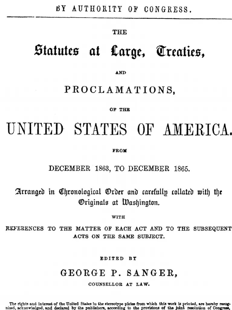 National Bank Act a/k/a Currency Act, Public Law 38,Volume 13 Stat 99