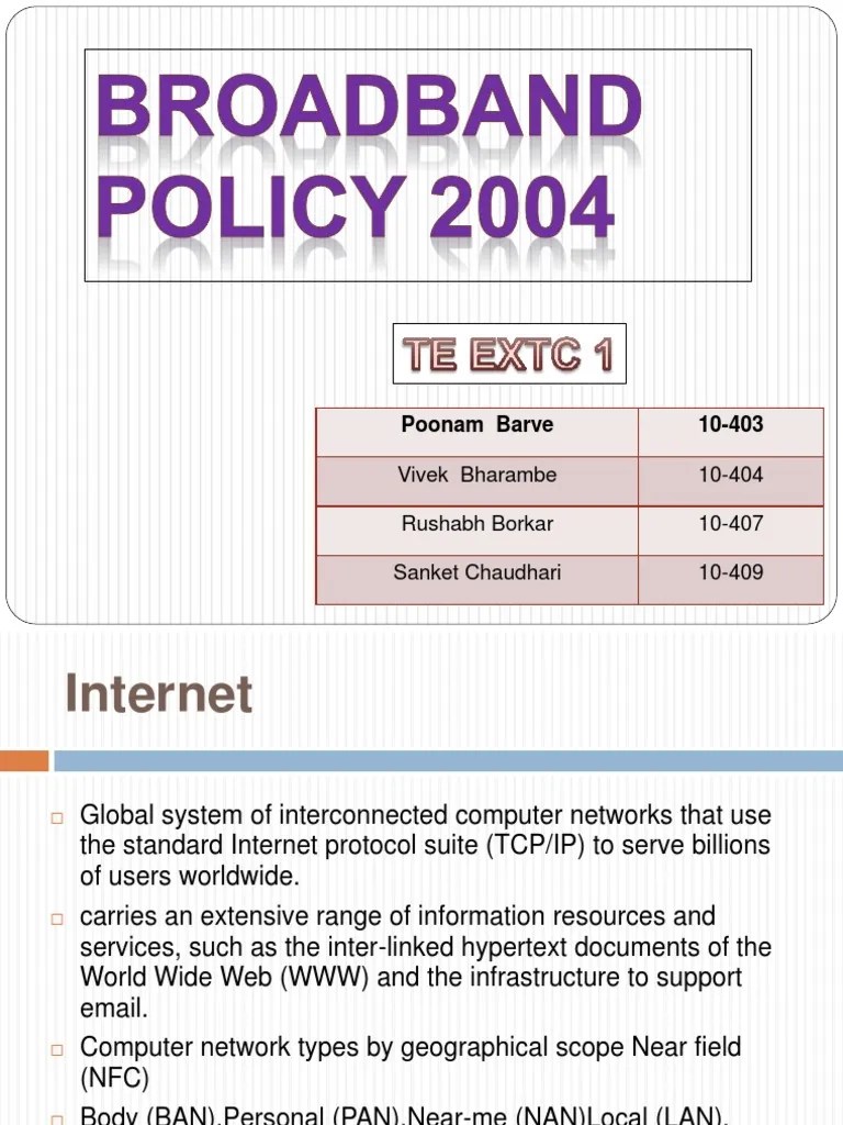 Broadband Policy Access Service Provider