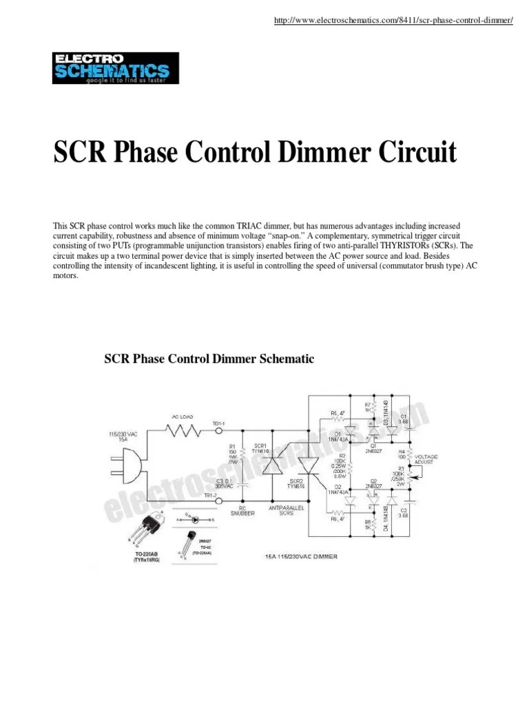 SCR Phase Control Speed Control PDF Field Effect Transistor Capacitor