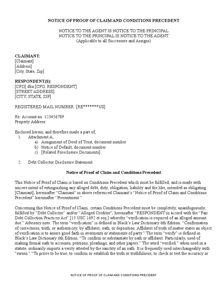 1b Notice of Proof of Claim Assignment (Law) Collection Agency