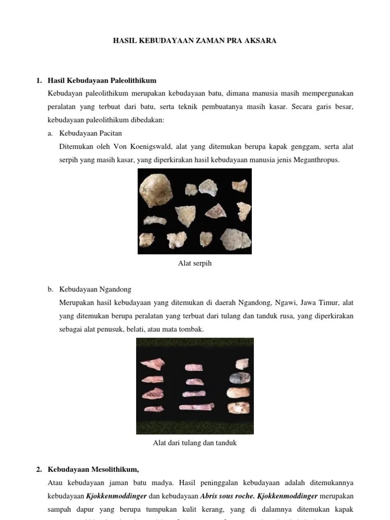 Hasil Budaya Zaman Pra Aksara | PDF