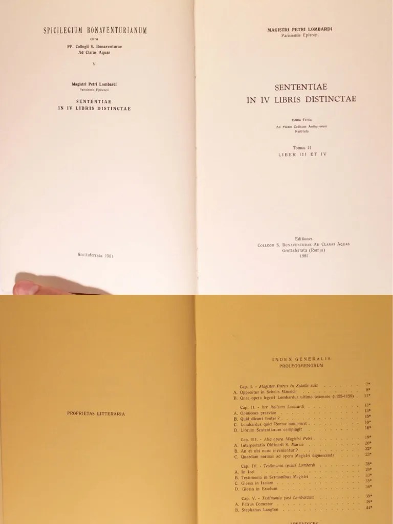 Peter Lombard Sentences (Editio Critica) Vols. 3 & 4 PDF