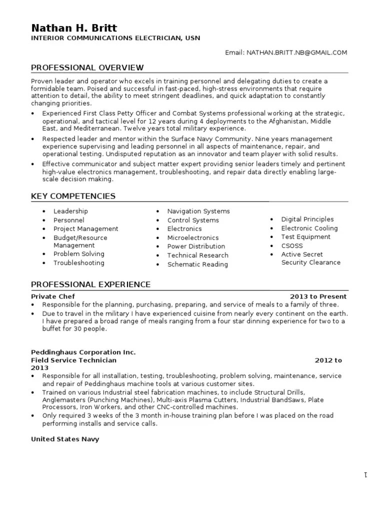 nathanbritt resume | United States Navy | Leadership