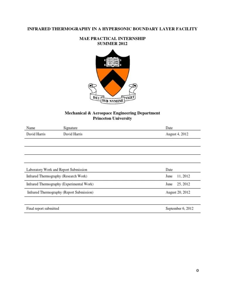 Infrared Thermography Princeton University Gas Dynamics PDF Thermal