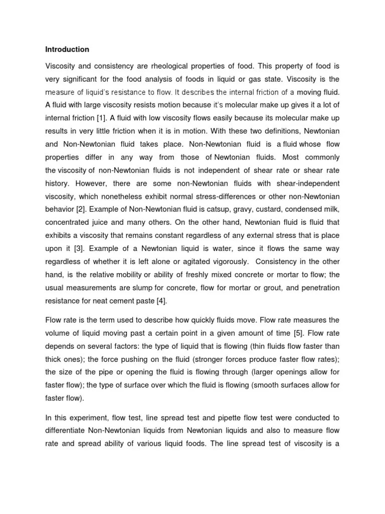 Laboratory Report Introduction PDF Viscosity Fluid Dynamics