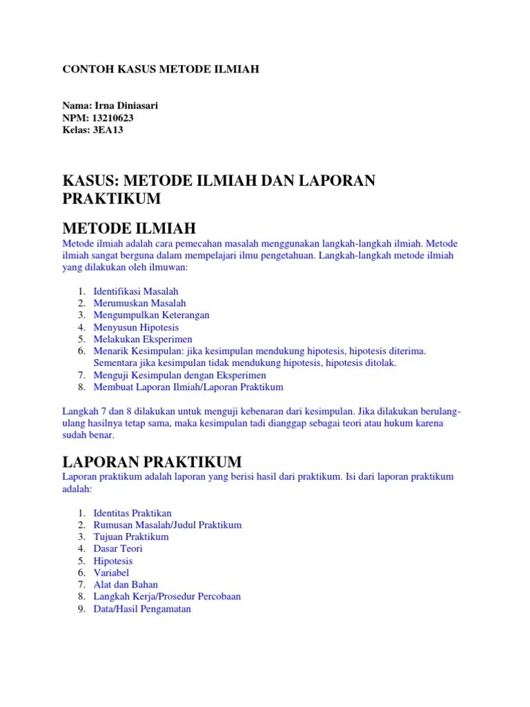 Langkah Langkah Metode Ilmiah Beserta Contohnya - Contoh Resource