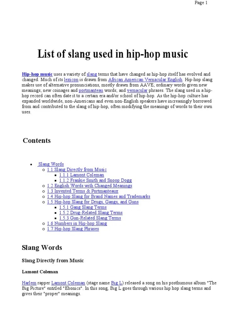List of Slang Used in Hiphop Music Hip Hop Music Luxury Vehicles