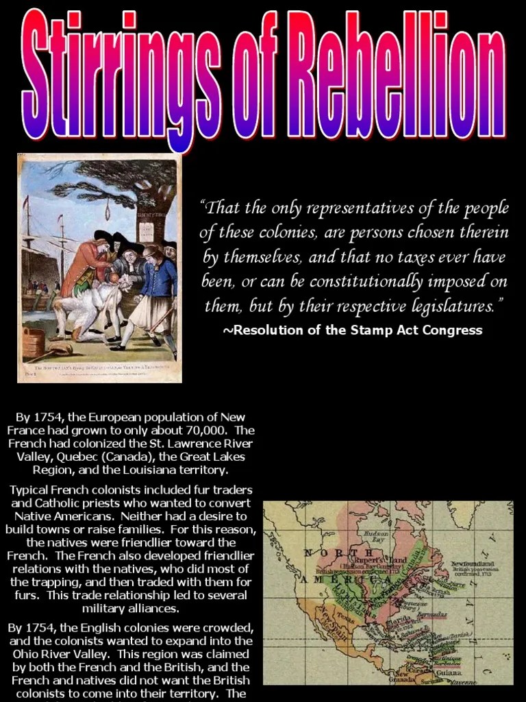 1 7 - Stirrings of Rebellion | PDF | French And Indian War | Colonial