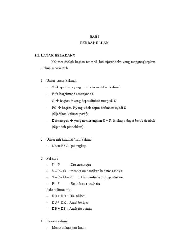 Makalah Jenis Jenis Kalimat 3 | PDF