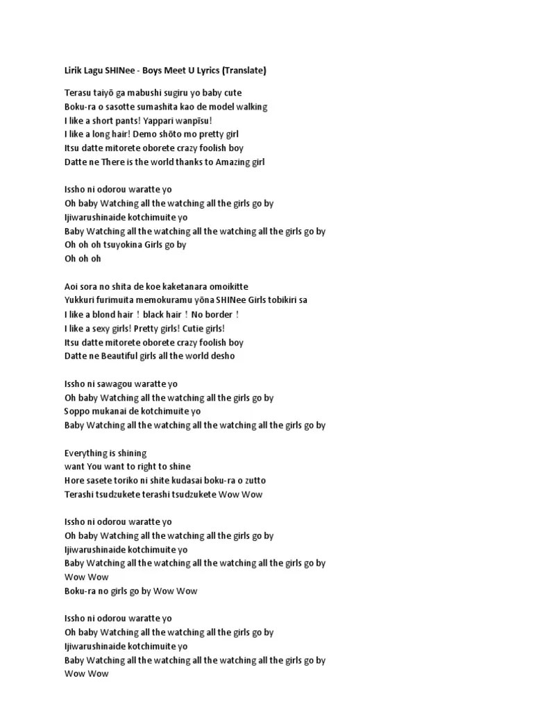 Lirik Lagu SHINee | PDF | Leisure