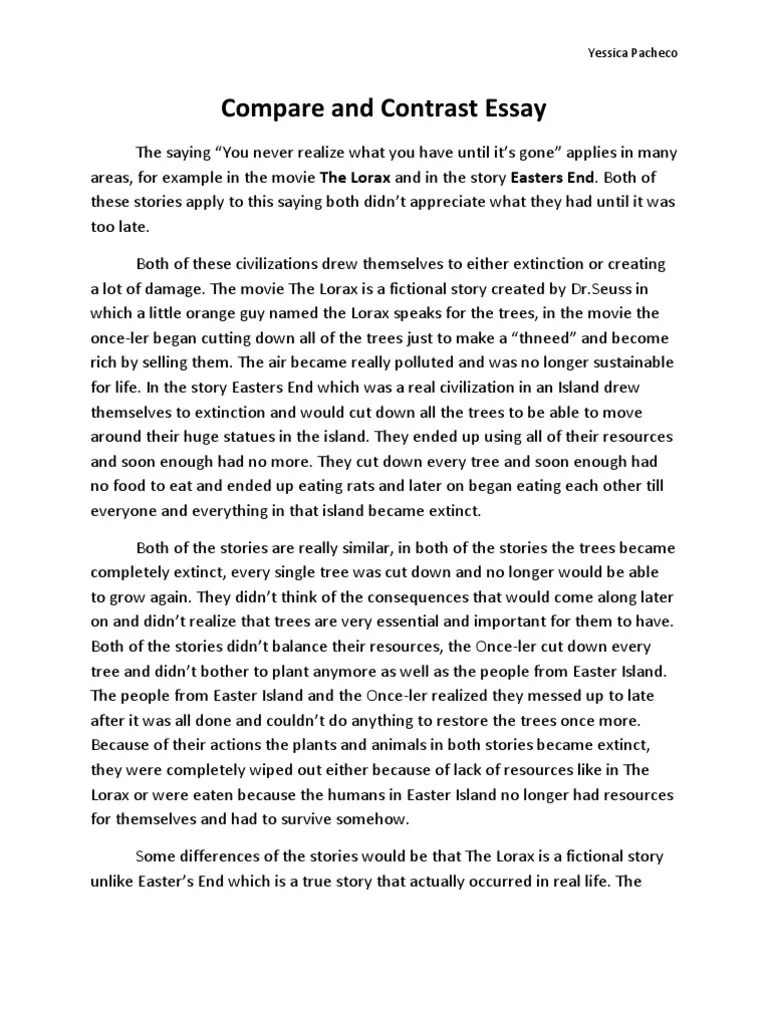 compare and contrast essay Nature Free 30day Trial Scribd
