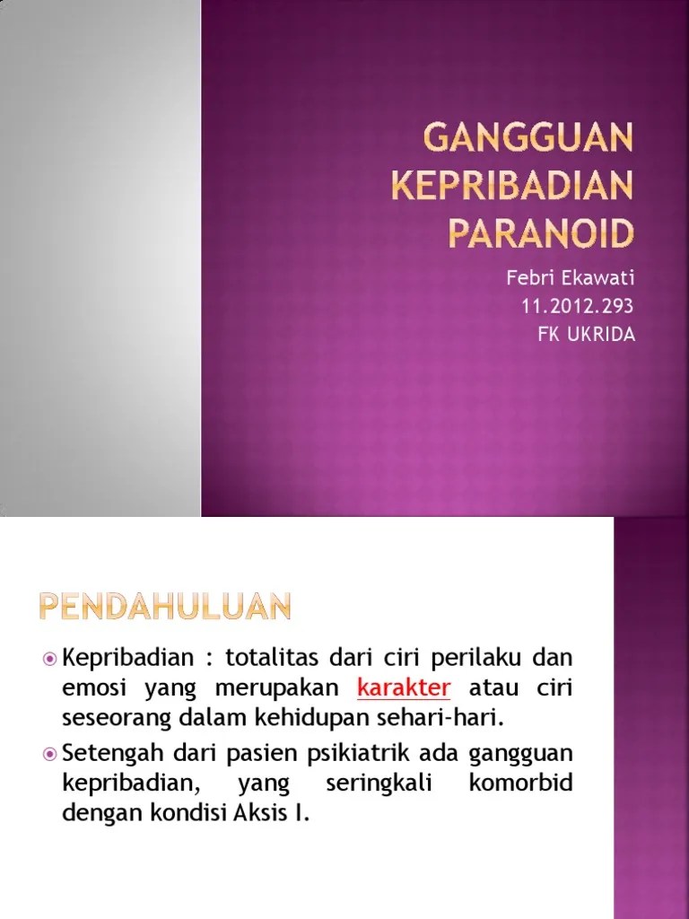 PPT Gangguan Kepribadian Paranoid