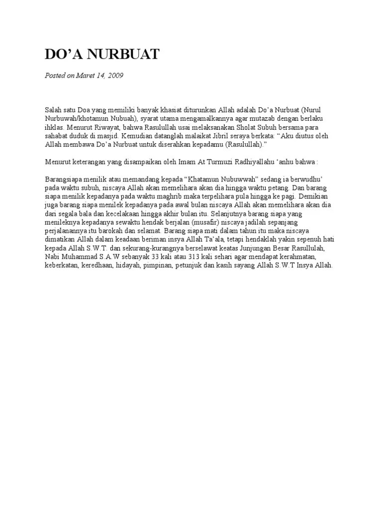 Doa Nurbuat | PDF