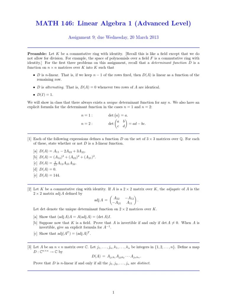 hoffman kunze linear algebra assignment math double dual