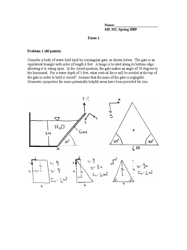 Fluid Mechanics Exam Solutions Fluid Dynamics Drag (Physics)