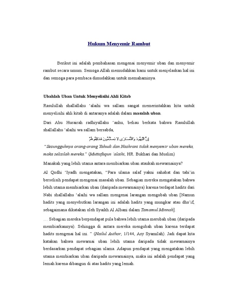 Hukum Menyemir Rambut | PDF