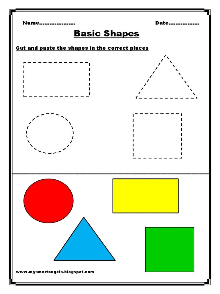 Shapes Worksheets for Preschool and Kindergarten Shape Euclidean