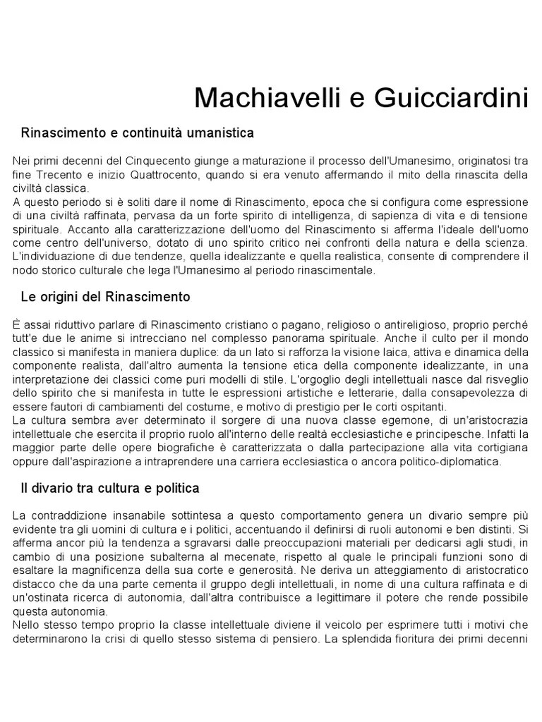 Machiavelli e Guicciardini