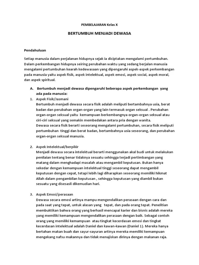 Soal Agama Kristen Tentang Bertumbuh Menjadi Dewasa - Revisi Id
