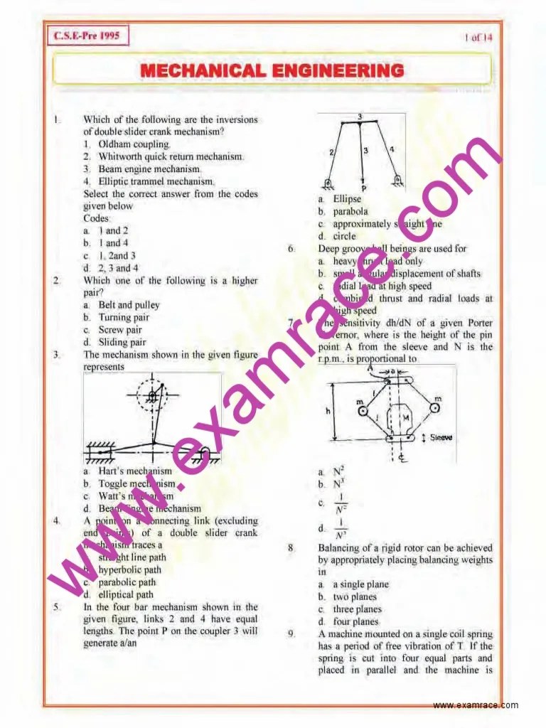 IAS Mechanical Engineering Objective Questions Part 2 Gas Compressor Air Conditioning
