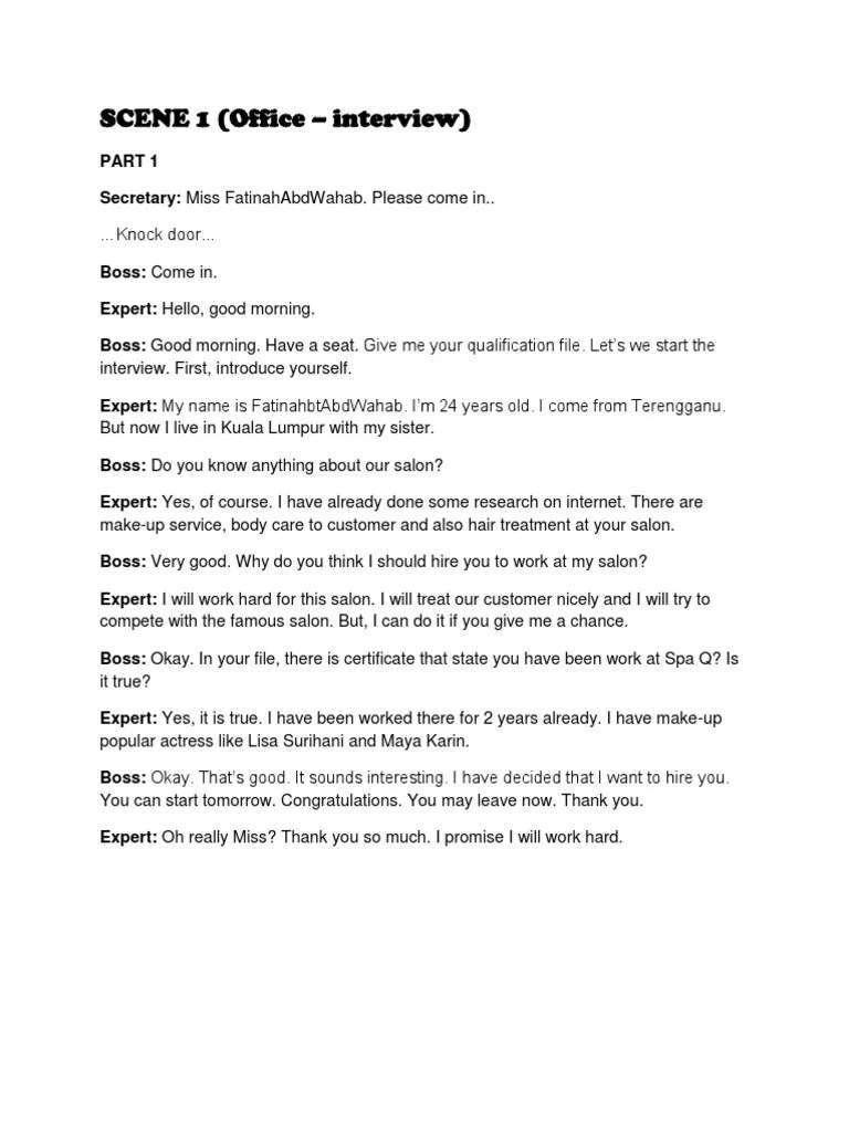 Script Role Play Business