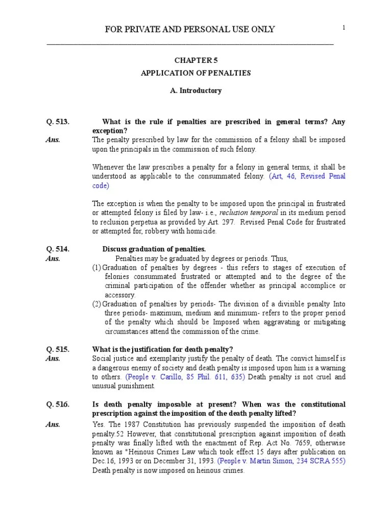 Application of Penalties PDF Capital Punishment Crime & Violence