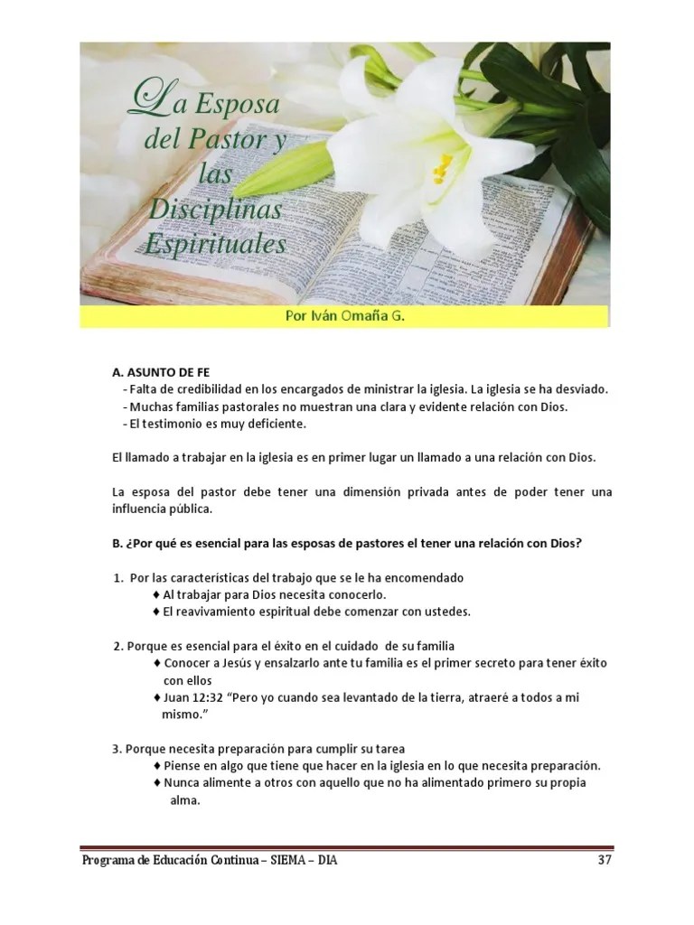 37 a 39 La Esposa Del Pastor y Las Disciplinas Espirituales Prayer God