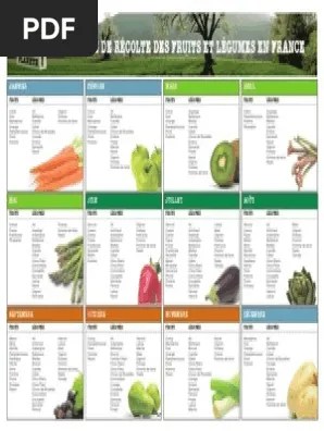 Calendrier Fruits Legumes Pdf | Pdf | Fruit | Fruits Comestibles