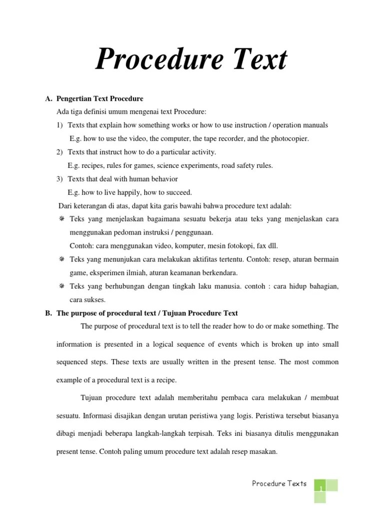 Rangkuman Procedure Teks | PDF