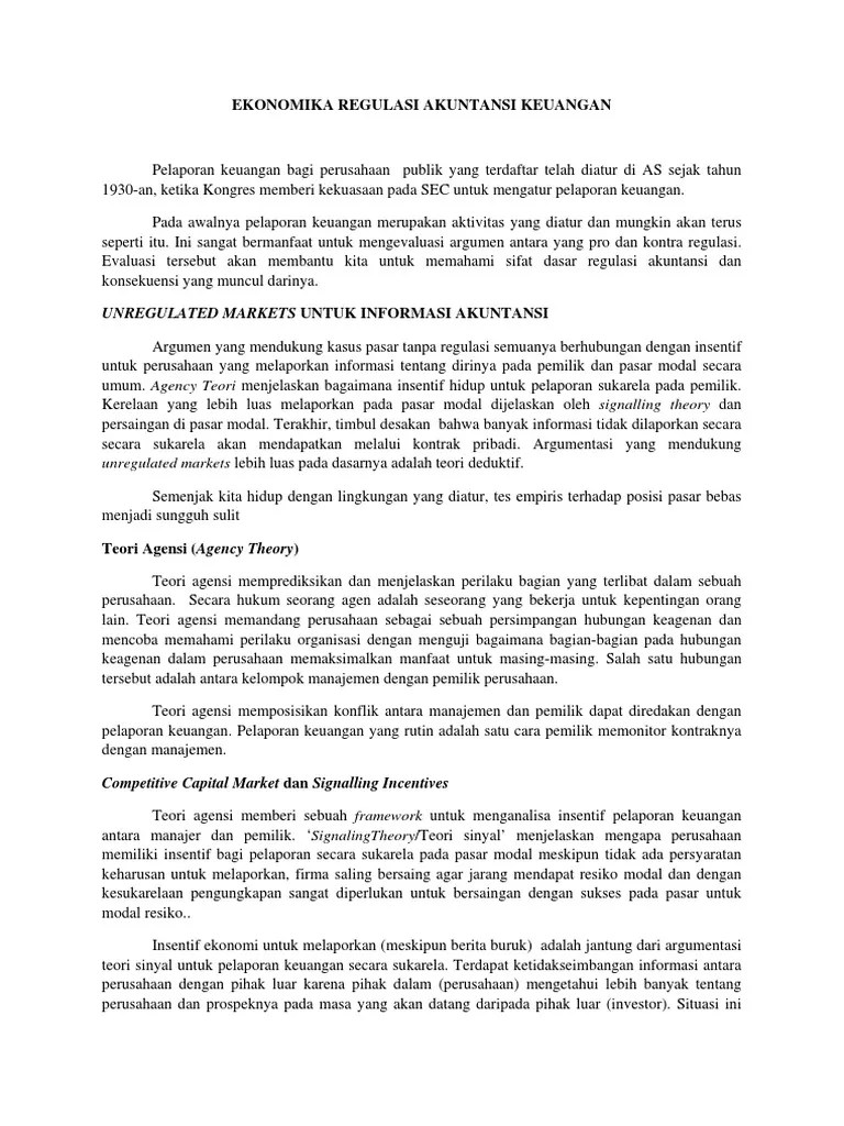 Ekonomika Regulasi Akuntansi Keuangan | PDF