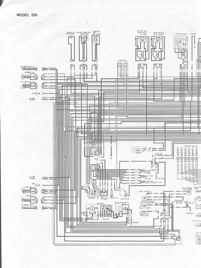 1976 Nissan Datsun 280z - Diagrama de Cableado | License | Government