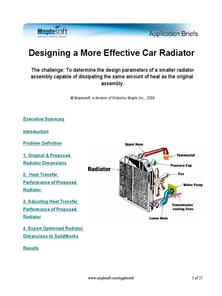 Engine Radiator Calculator PDF Radiator Heat Transfer