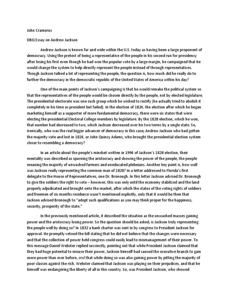 How Democratic Was Andrew Jackson? | PDF | Andrew Jackson | Democracy