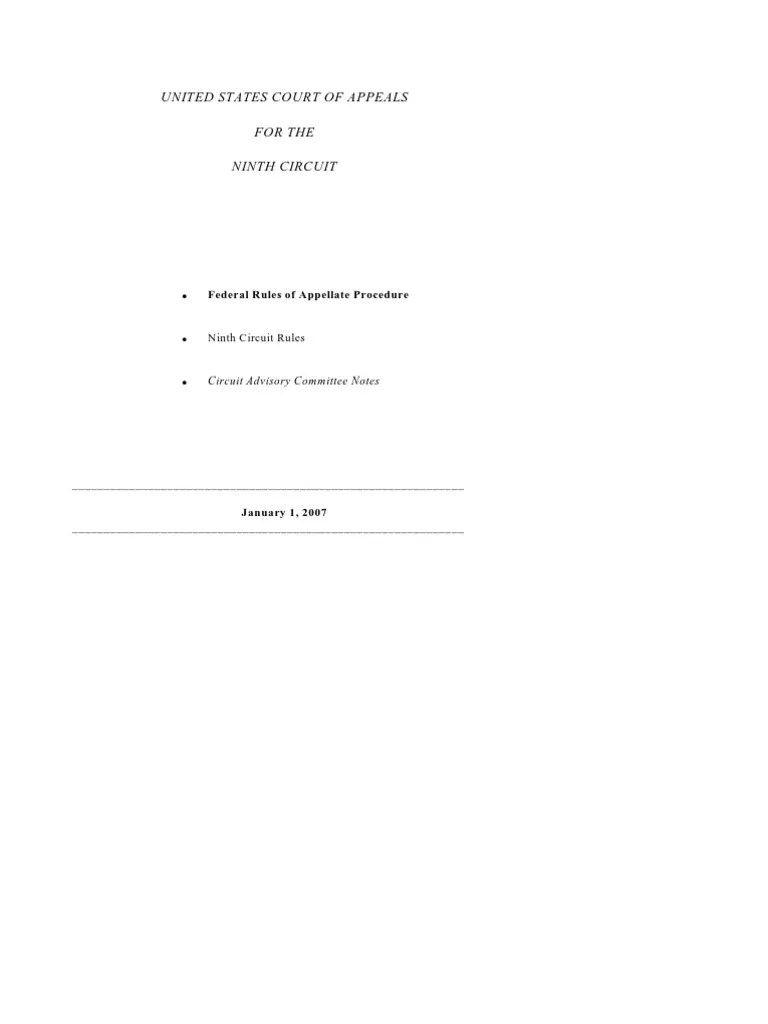 9th Circuit Local Rules PDF Law Clerk United States Court Of Appeals For The Ninth Circuit