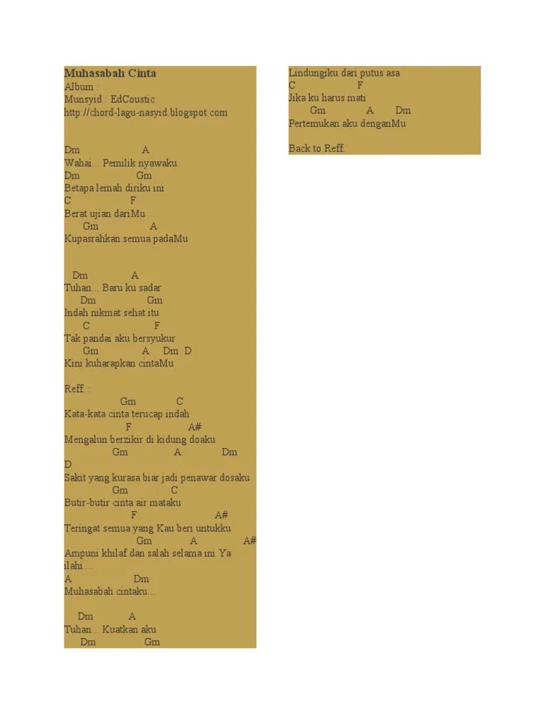 Edcoustic - Muhasabah Cinta | PDF