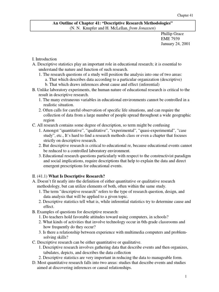 Descriptive Method in social science survey Survey Methodology